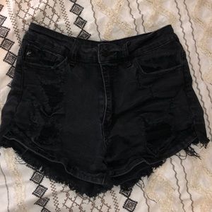 Size 9 black denim Kancan shorts